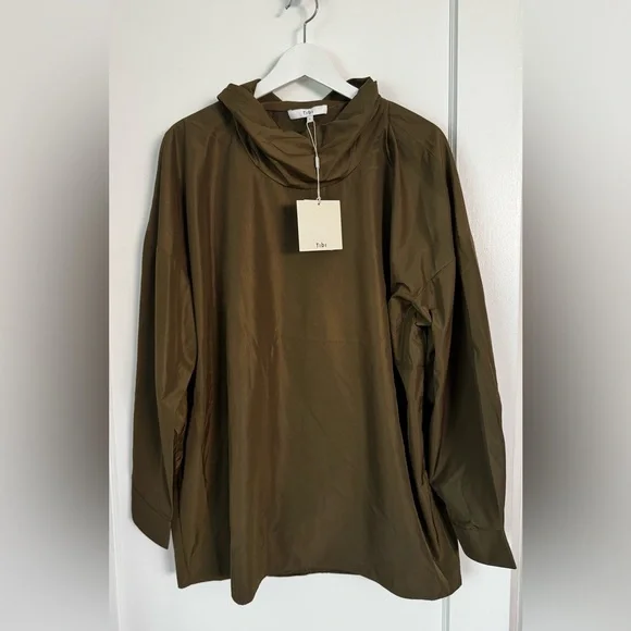 Tibi Italian Sporty Nylon Cowl Neck Top - Picture 7 of 13